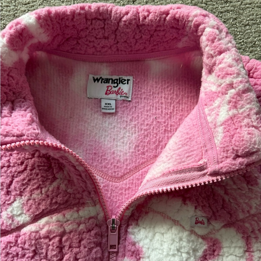 Wrangler x Barbie Girl's sizing Western Pink Sherpa Jacket size XXL - Picture 9 of 12